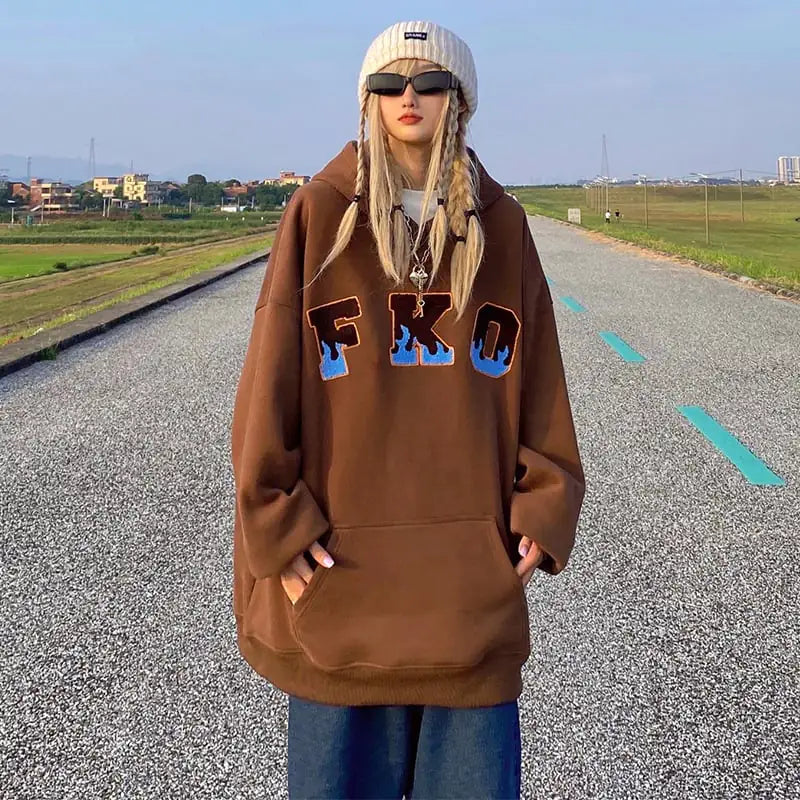 Suéter de invierno con capucha para mujer - Además de terciopelo grueso y suelto