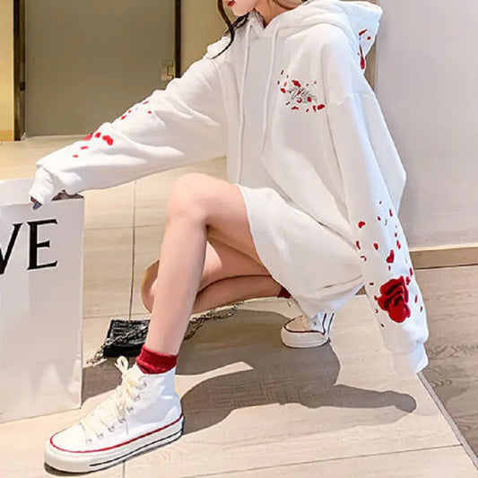 Chaqueta tipo suéter con capucha estilo coreano