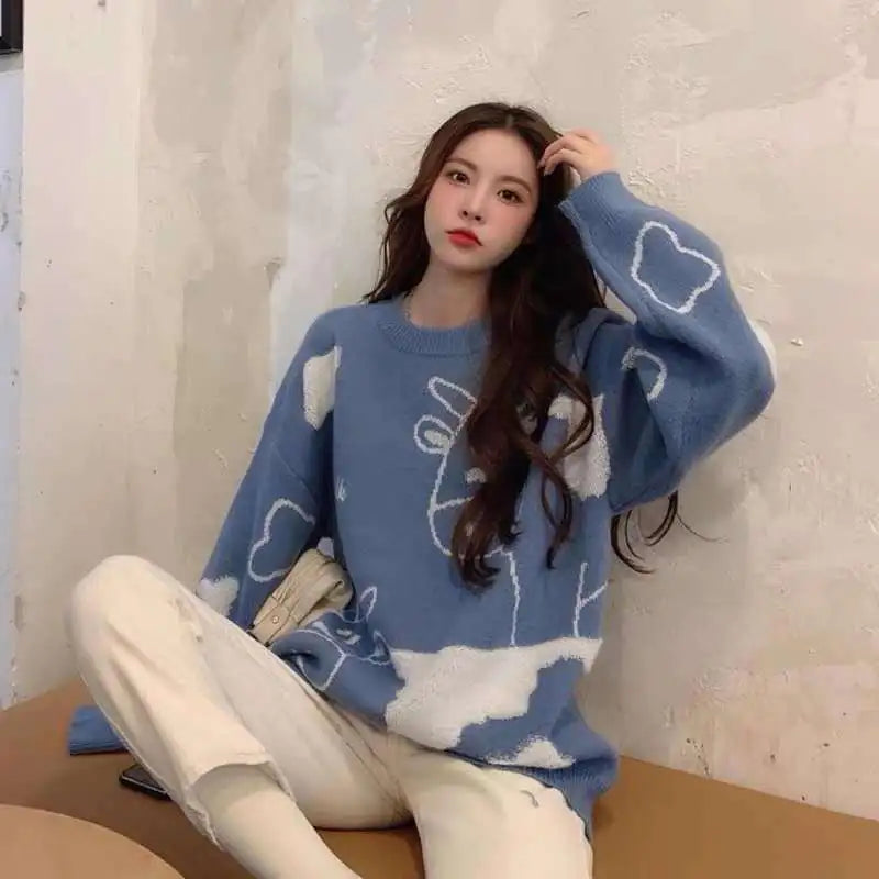 Suéter para mujer, holgado estilo coreano para uso casual