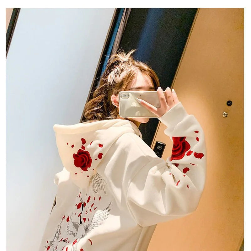 Chaqueta tipo suéter con capucha estilo coreano